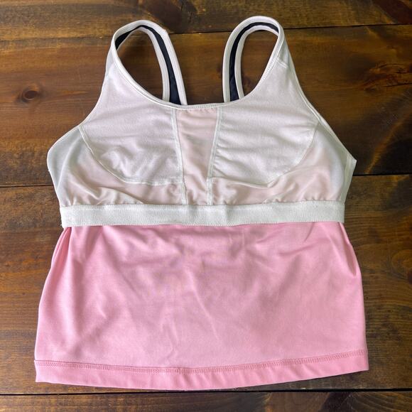 VTG Y2K Nike Dri-FIT Corset Pink Cropped Tank Top Center Swoosh Women's Medium - Picture 3 of 10